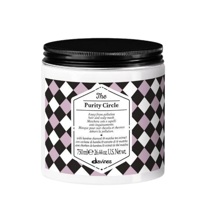 Davines The Purity Circle | Detoxifying Scalp & Hair Mask Charcoal + Matcha