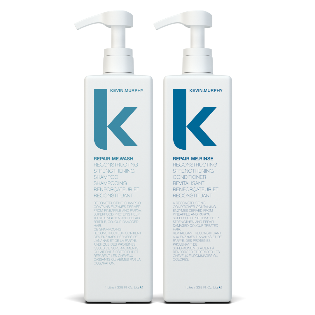 Kevin Murphy Repair Me Wash + Rinse Pro Duo - Litre Repair System for Damaged and Over-Processed Hair