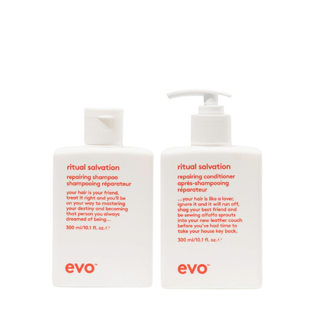 EVO Ritual Salvation Shampoo + Conditioner Duo | 300ml Repair for Damaged Hair