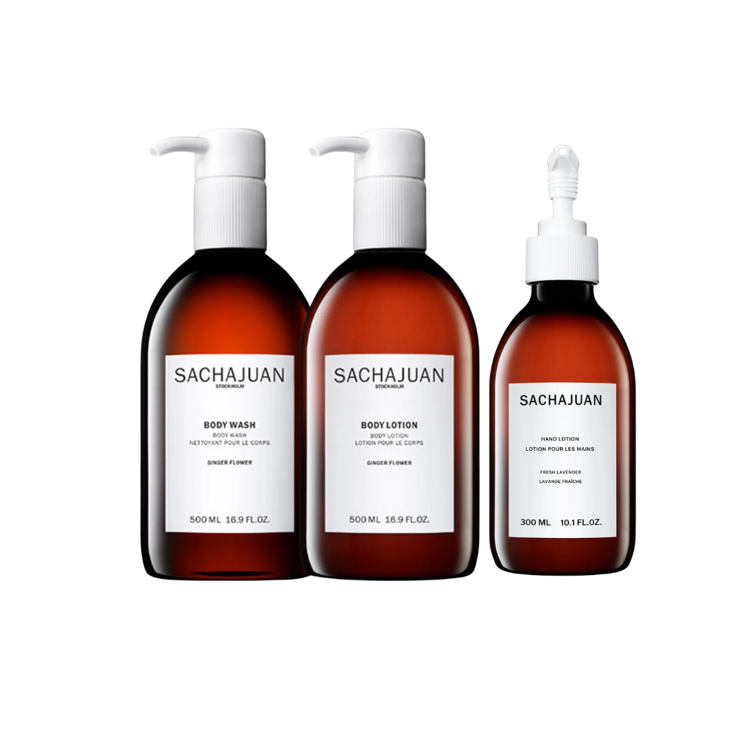 SACHAJUAN Body Care Kit – Hydrating Ginger Flower Duo + Fresh Lavender Hand Lotion
