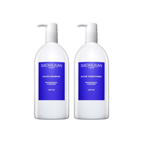 SACHAJUAN Silver Shampoo + Silver Conditioner 1000ml Duo