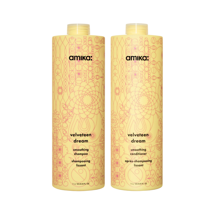Amika Velveteen Dream Smoothing Shampoo + Conditioner 1000ml DUO