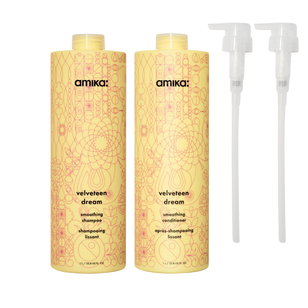Amika Velveteen Dream Smoothing Shampoo + Conditioner 1000ml DUO
