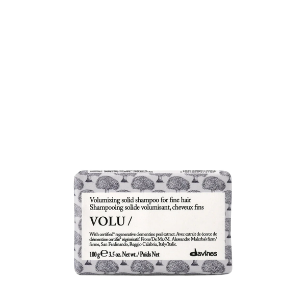 Davines VOLU Essential Haircare Volumising Shampoo Bar | Low-Waste Solid Volumising Shampoo for Fine Hair