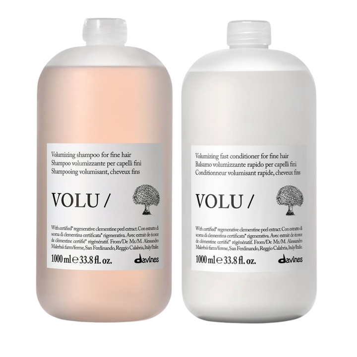 Davines VOLU Shampoo and Conditioner 1000ml Pro Duo | Volumising Pro Size System for Fine Hair