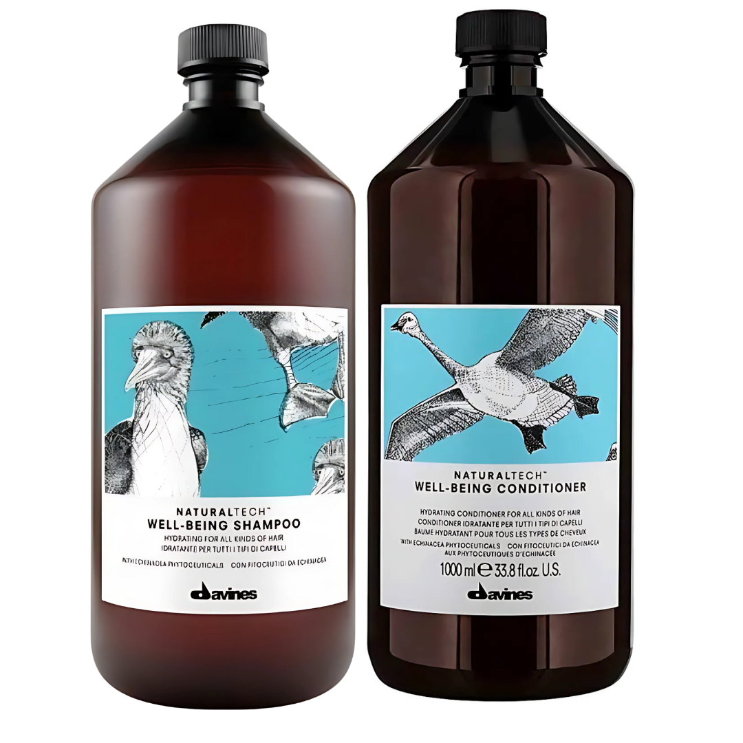 Davines Well-Being Shampoo & Conditioner 1000ml | Daily Hydration for All Hair Types