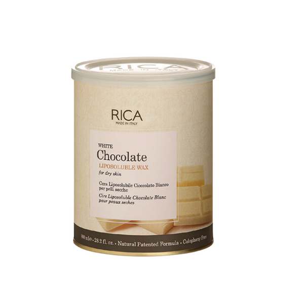Rica White Chocolate Liposoluble Wax 800g - Cocoa Butter Strip Wax for Dry Skin