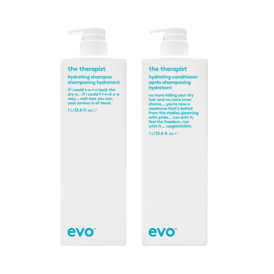 EVO The Therapist Hydrating Shampoo + Conditioner Duo | 1000ml Deep Moisture for Dry Hair